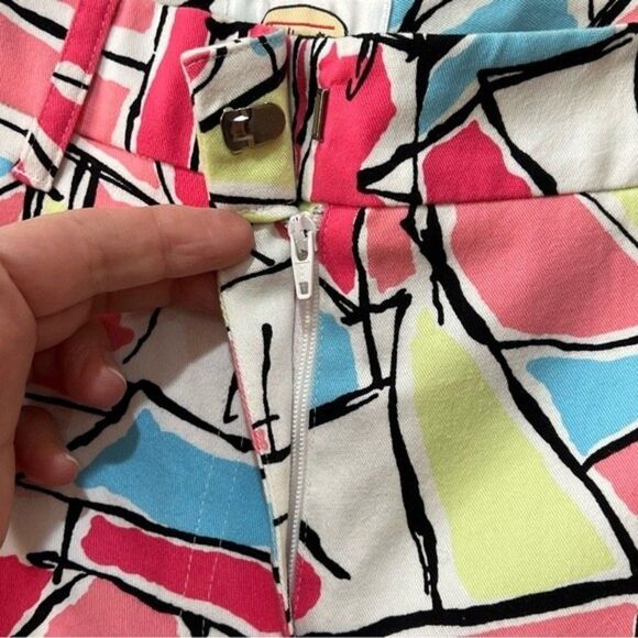 Talbots Colorful Geometric Cropped Pants Size 6 - Picture 7 of 12